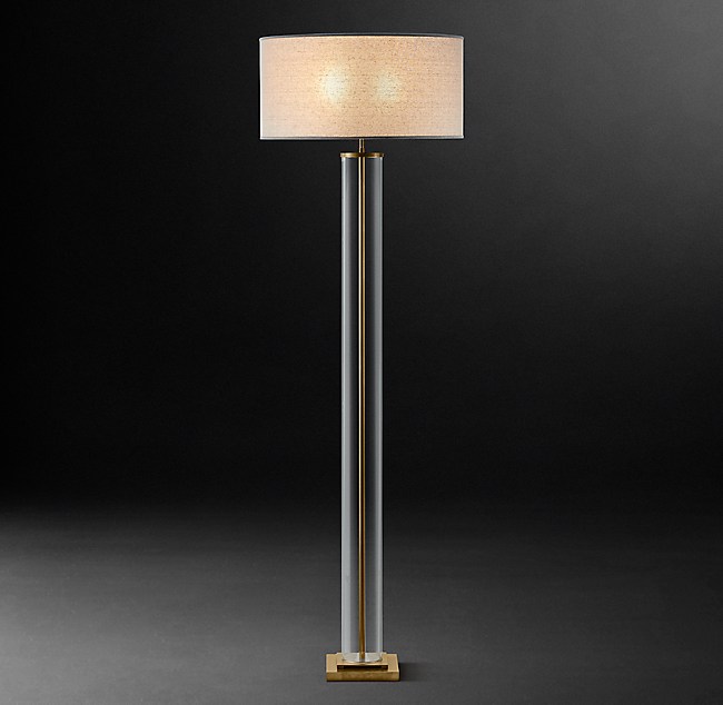 French Column Floor Lamp, Paper Column Floor Lamp