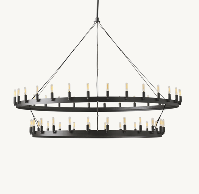 Camino Vintage Filament Two-Tier Chandelier 63\"