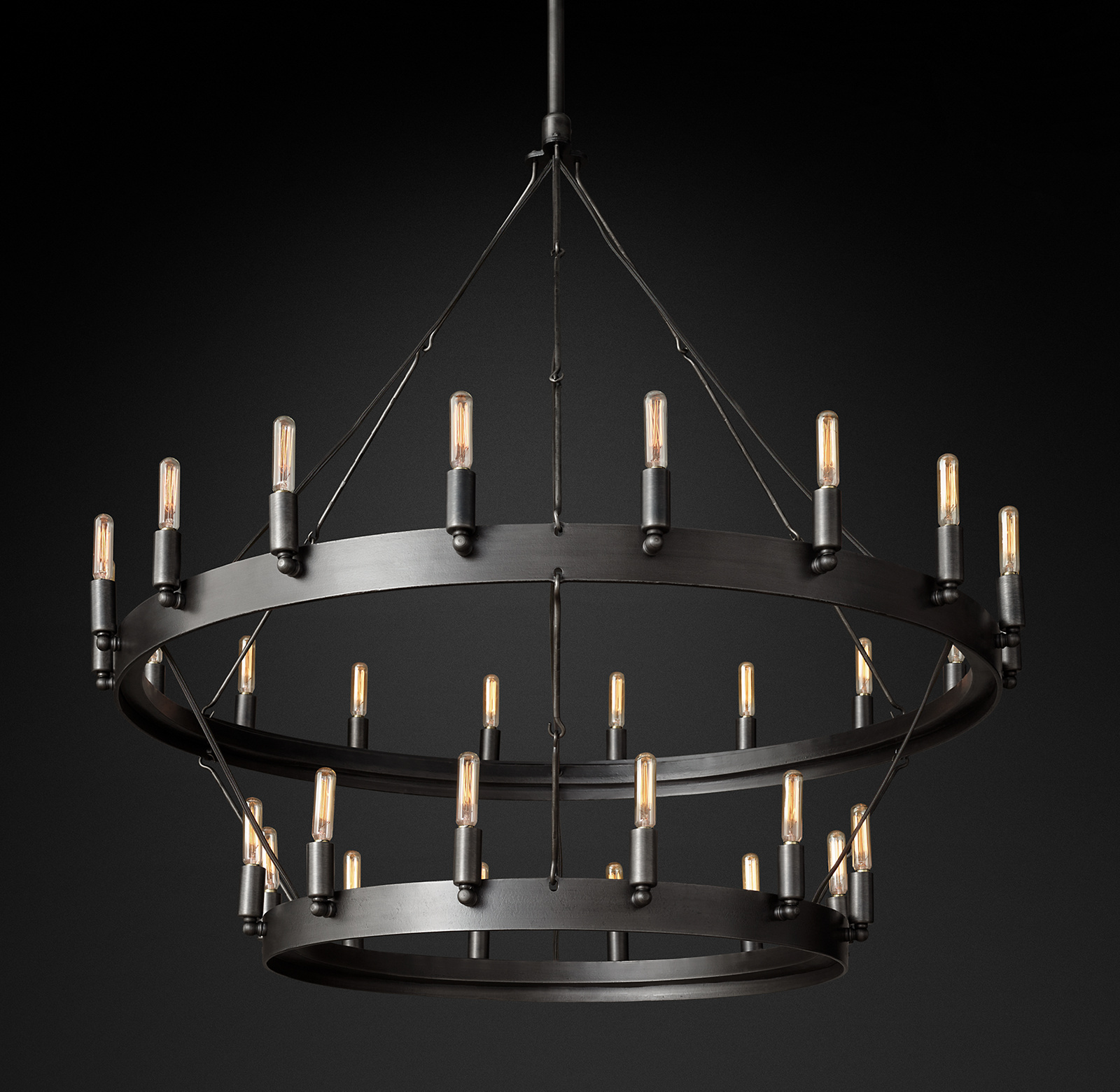 Shown in Iron with T6 3&#189;&#34; Tube Candelabra Incandescent Bulbs.