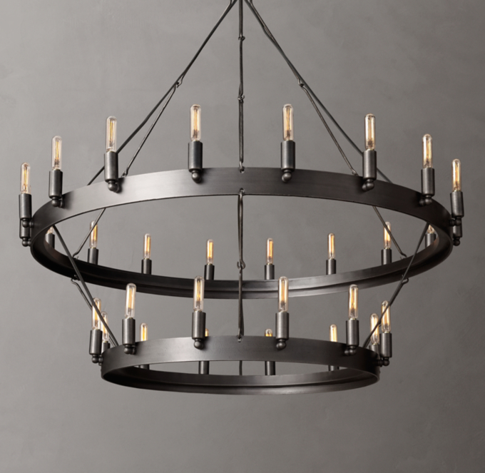 Camino Vintage Filament Two-Tier Chandelier 38\"