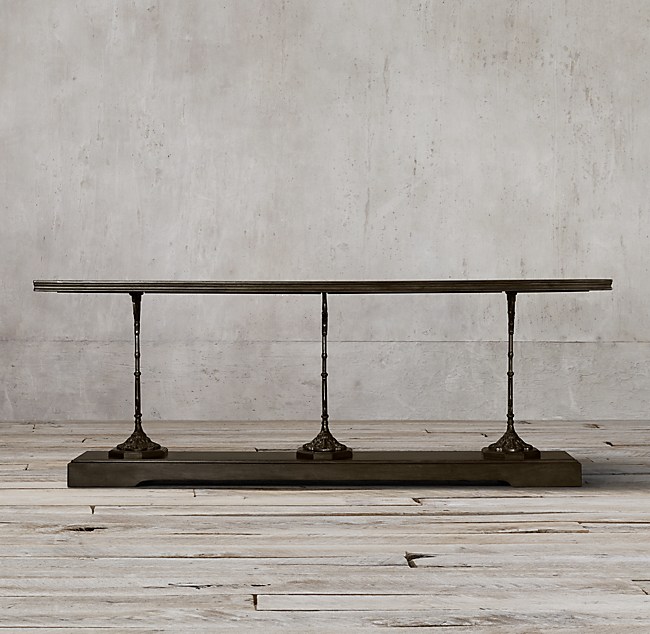 19th C French Zinc And Cast Iron 92, Restoration Hardware Metal Sofa Table