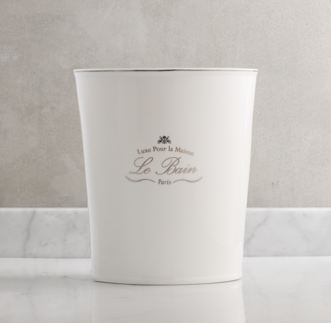 Le Bain French Porcelain Wastebasket White