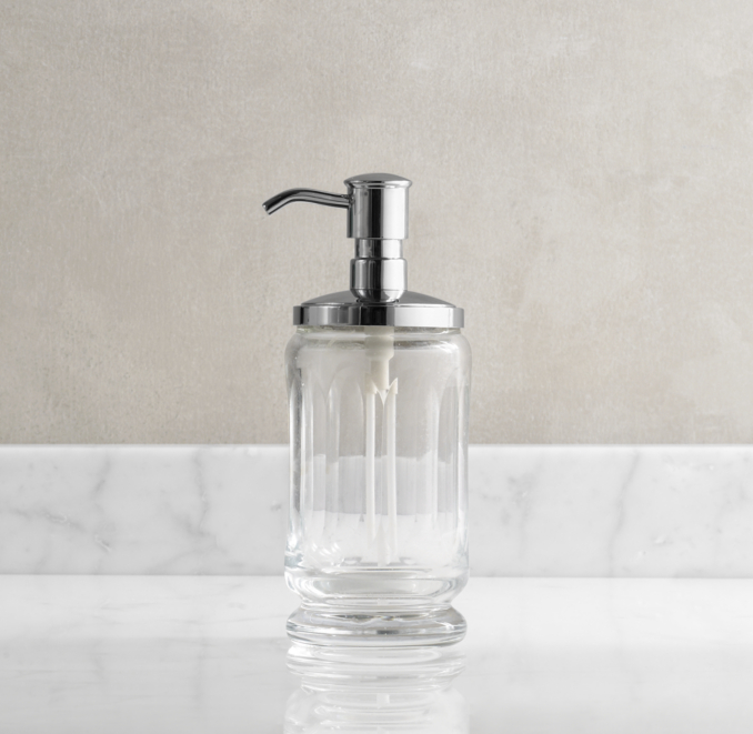 Faceted Glass Soap Dispenser