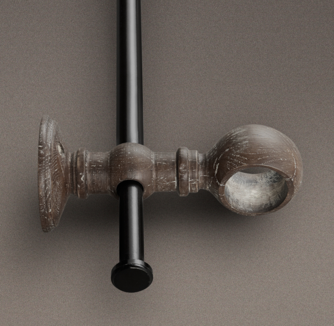 Estate Weathered Oak DoubleRod Conversion Kit Burnt Oak