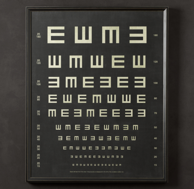 vintage eye charts tumbling e