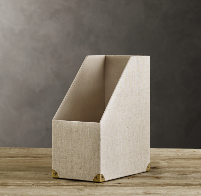 Linen Magazine Box - Sand 