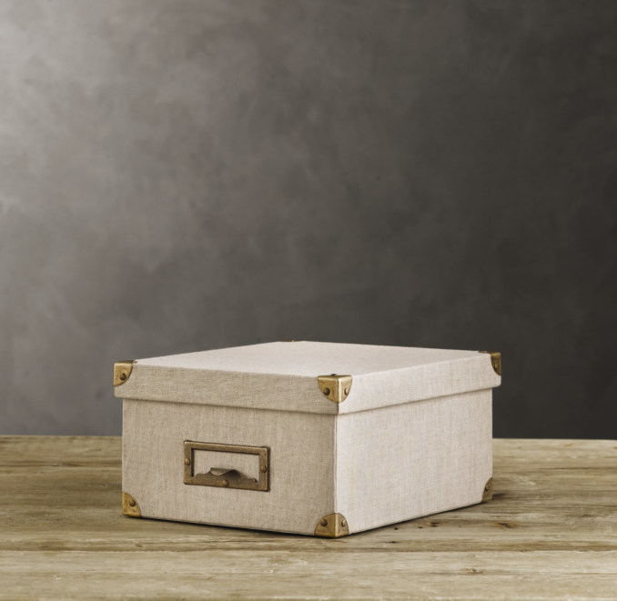 Linen Media Box Sand