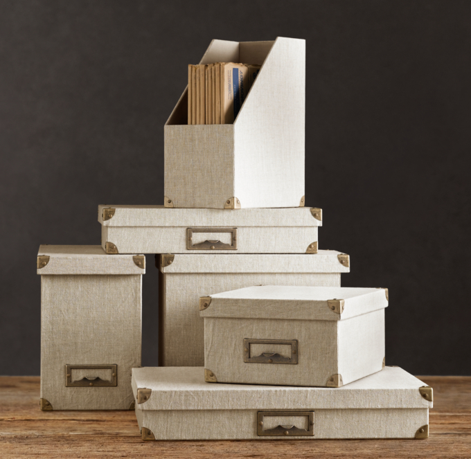 Linen Office Storage Accessories Sand