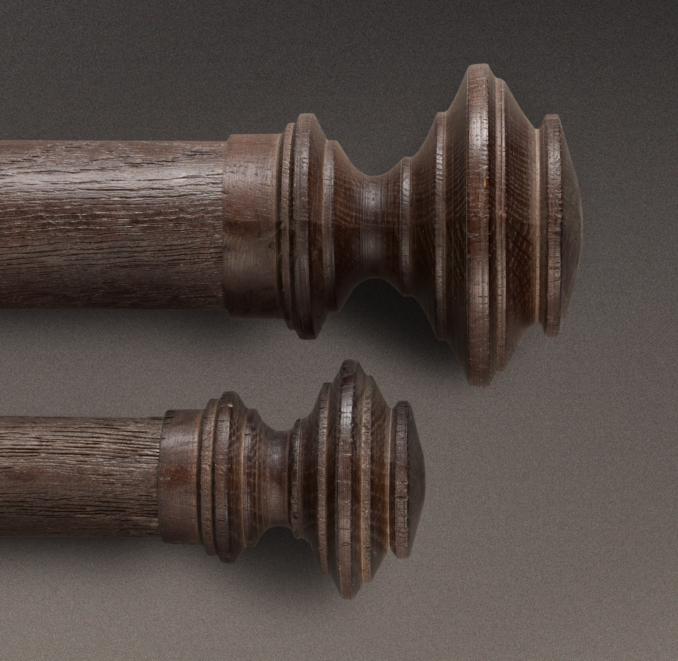 Estate Weathered Oak Newel Finials (Set of 2) Brown Oak