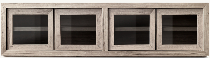 Reclaimed Oak Glass 4-Door Media Console