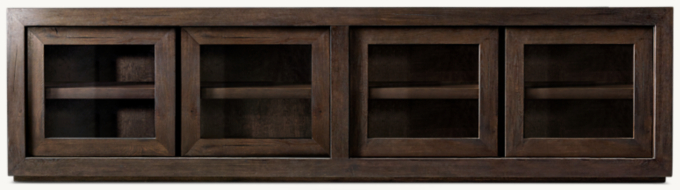 Reclaimed Oak Glass 4-Door Media Console
