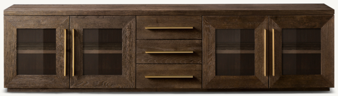 Machinto Glass 4-door Media Console With Drawers