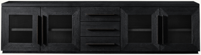 Machinto Glass 4-door Media Console With Drawers