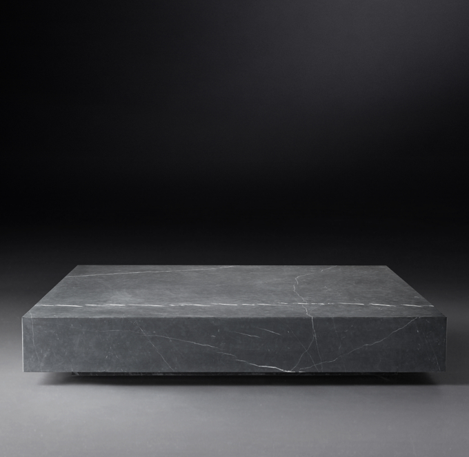 Low Marble Plinth Square Coffee Table