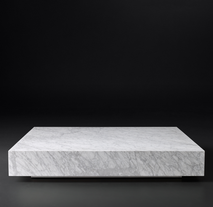 Low Marble Plinth Square Coffee Table