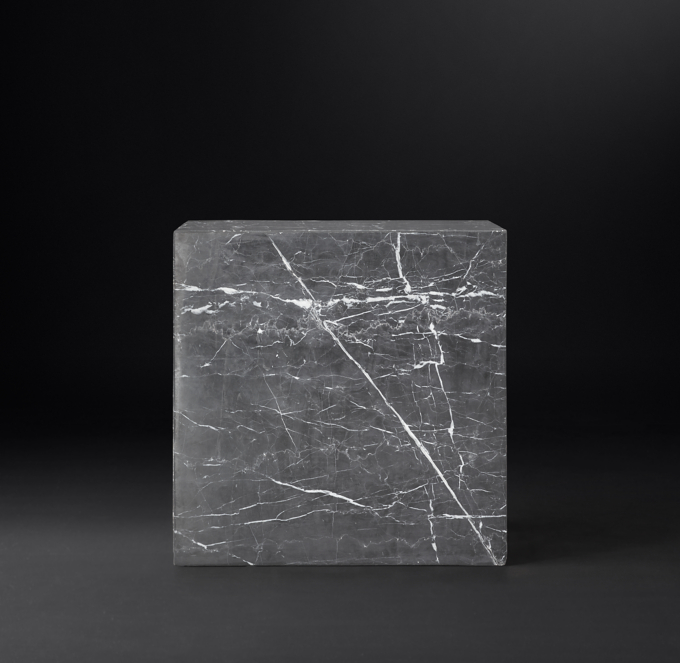 Marble Plinth Cube Side Table