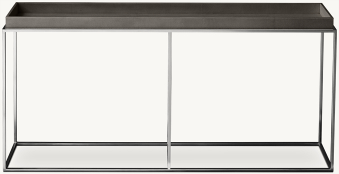 Front view of Hudson Shagreen Tray Console Table 