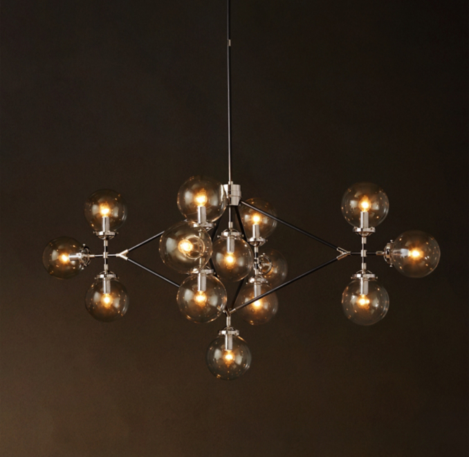 Bistro Globe Clear Glass Lattice Chandelier
