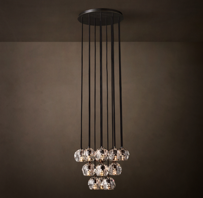 19" chandelier shown in Bronze.