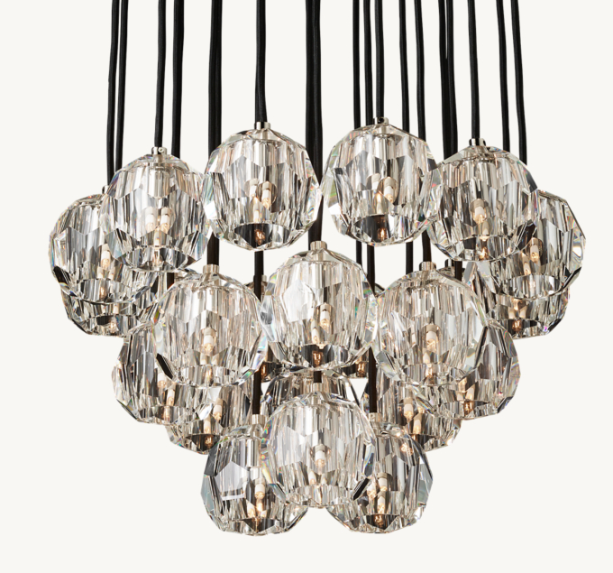 Boule De Cristal Clear Glass Round Cluster Chandelier 24&quot;