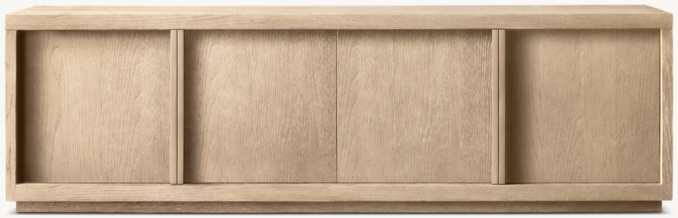 Front view of Machinto Glass 4-Door Sideboard