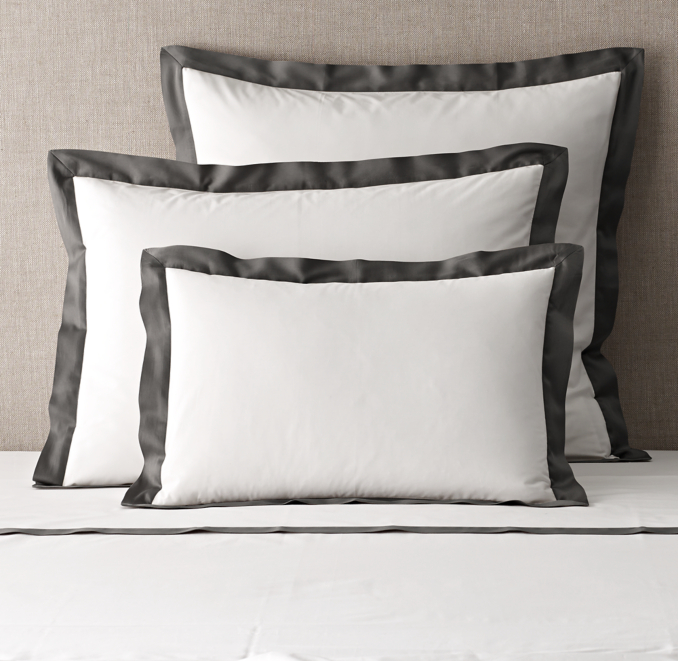 Front view of Italian Bold Border Cotton Sham 