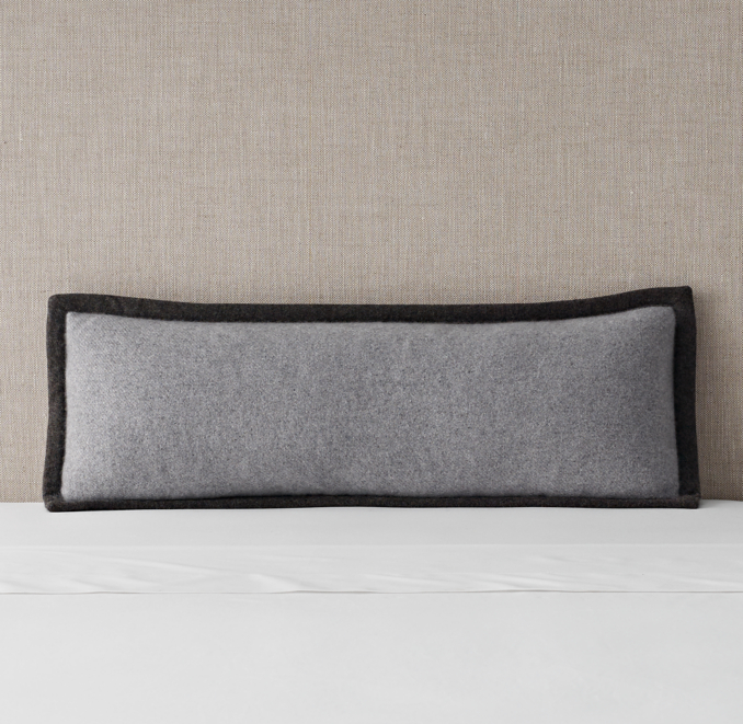 Cashmere Bordered Long Lumbar Sham