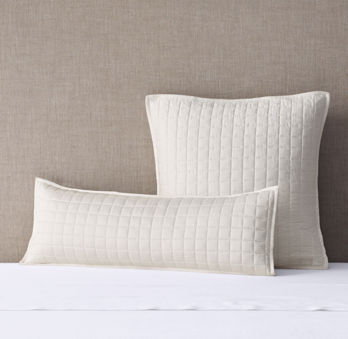 Silk BoxStitch Long Lumbar & Square Sham