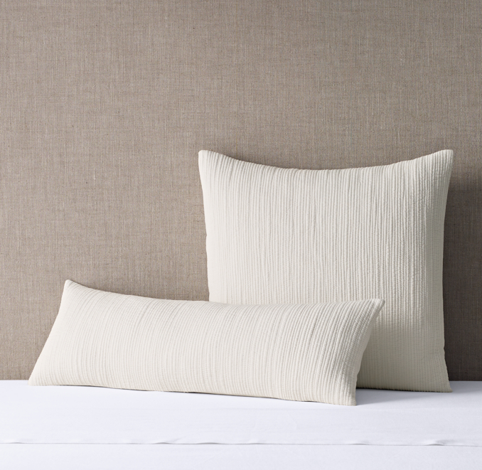 Channel Stitch Cotton Voile Long Lumbar & Square Sham