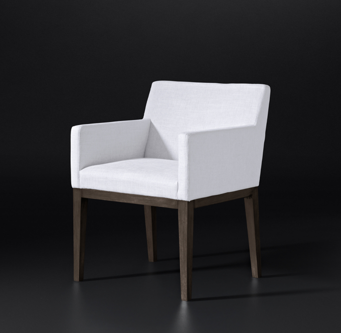 Morgan Track Arm Fabric Dining Armchair RH