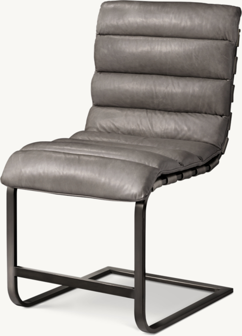 Three Quarter view of Oviedo Leather Dining Side Chair 