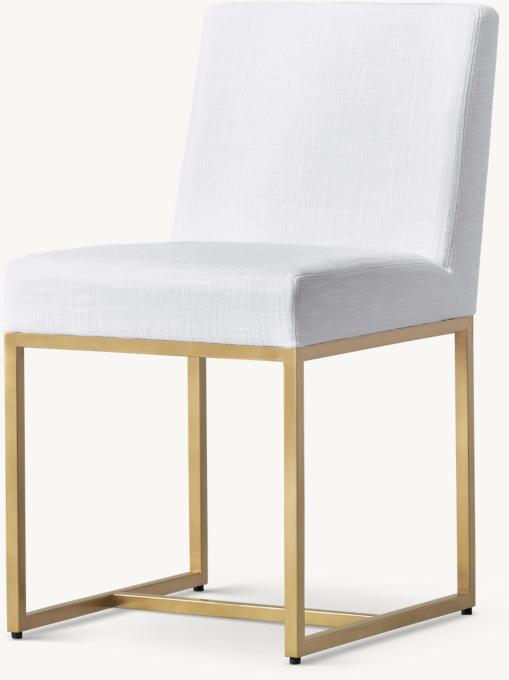 Shown in White Italian Textured Weave with Burnished Brass finish.