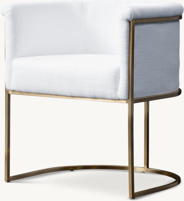 Three Quarter view of Wexler Barrelback Fabric Dining Armchair 