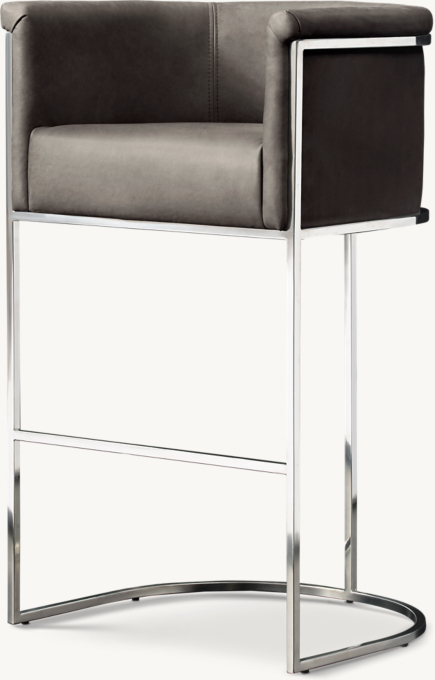 Wexler Barrelback Leather Bar & Counter Stool