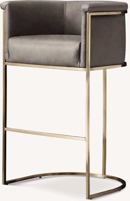 Wexler Barrelback Leather Bar & Counter Stool