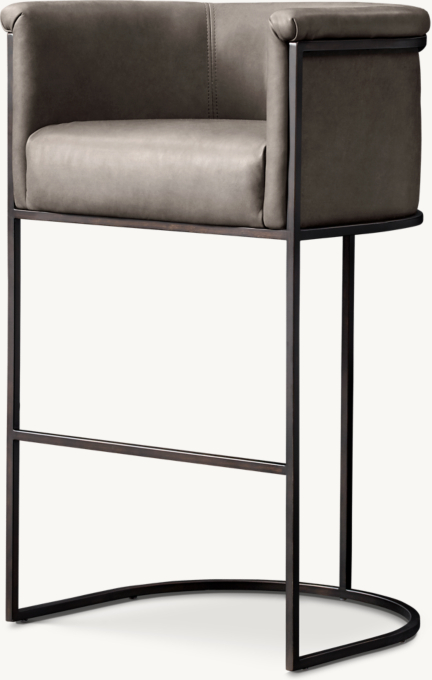 Wexler Barrelback Leather Bar & Counter Stool