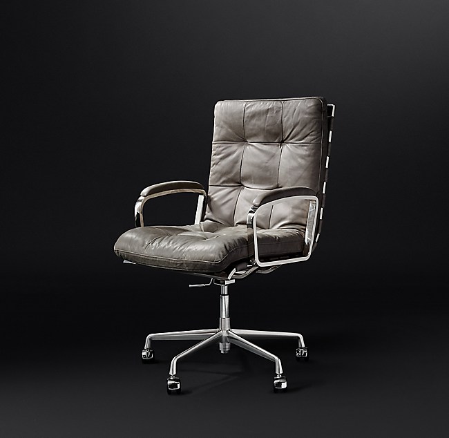 Rossi Leather Desk Chair, Leather Rolling Chair