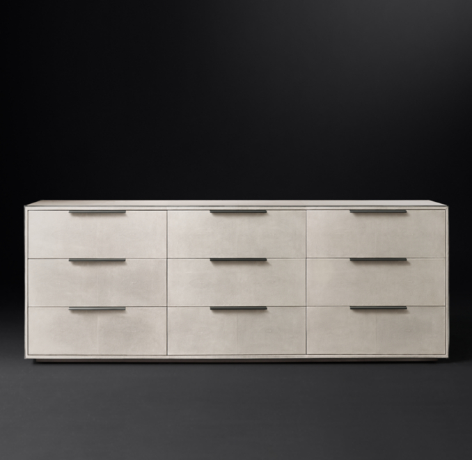 Saunderson Shagreen 9 Drawer Low Wide Dresser