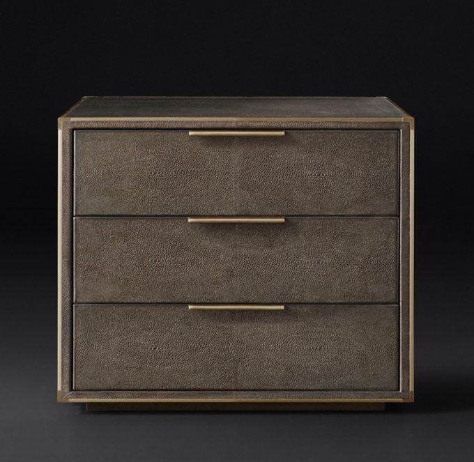 Saunderson Shagreen Closed Nightstand