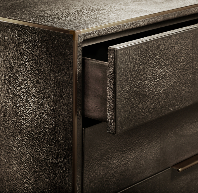 Saunderson Shagreen Closed Nightstand