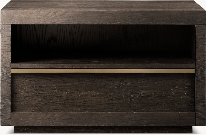 36" nightstand shown in Brown Oak/Burnished Brass.