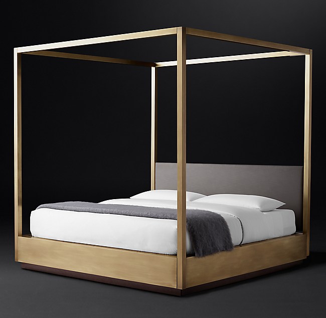 Dr Brass Canopy Bed With Headboard, Canopy Bed With Headboard
