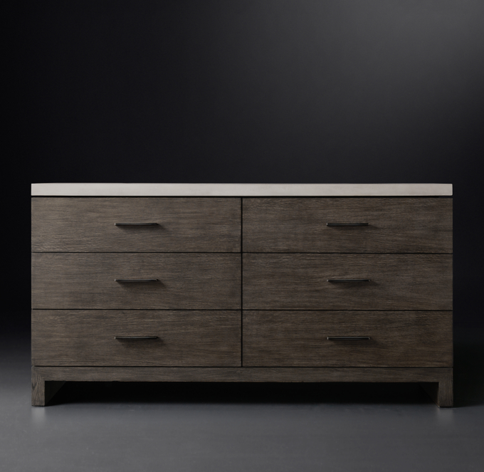 Meade 6 Drawer Dresser With Concrete Top