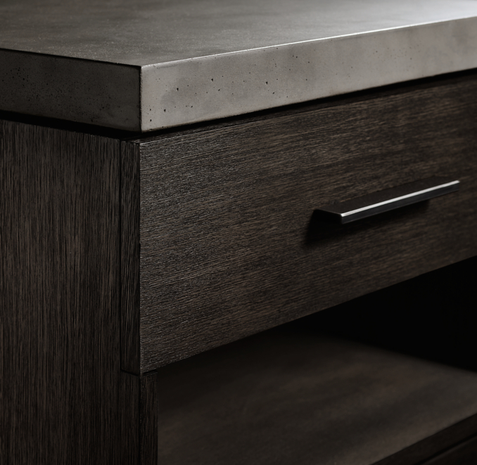 Meade 26" Open Nightstand with Concrete Top