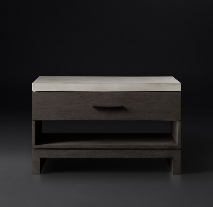 Meade 36" Open Nightstand with Concrete Top