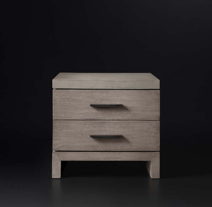 Meade Closed Nightstand with Concrete Top