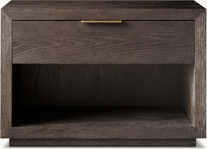 36" nightstand shown in Brown Oak/Burnished Brass.