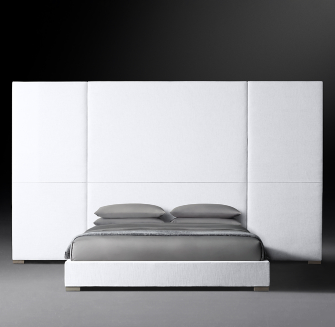 Modena Extended Panel Nontufted Fabric Platform Bed
