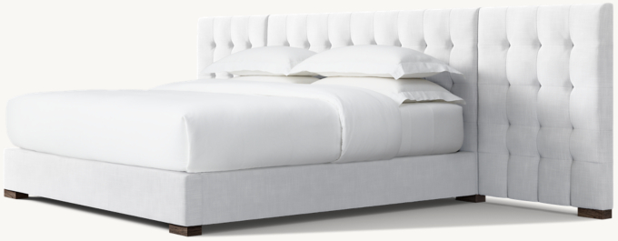 Modena Fabric Box-Tufted Extended Panel Platform Bed