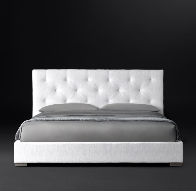 Modena Panel DiamondTufted Fabric Platform Bed